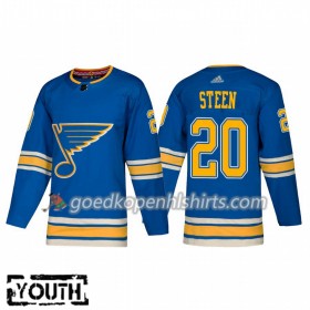 St. Louis Blues Alexander Steen 20 Adidas 2018-2019 Alternate Authentic Shirt - Kinderen